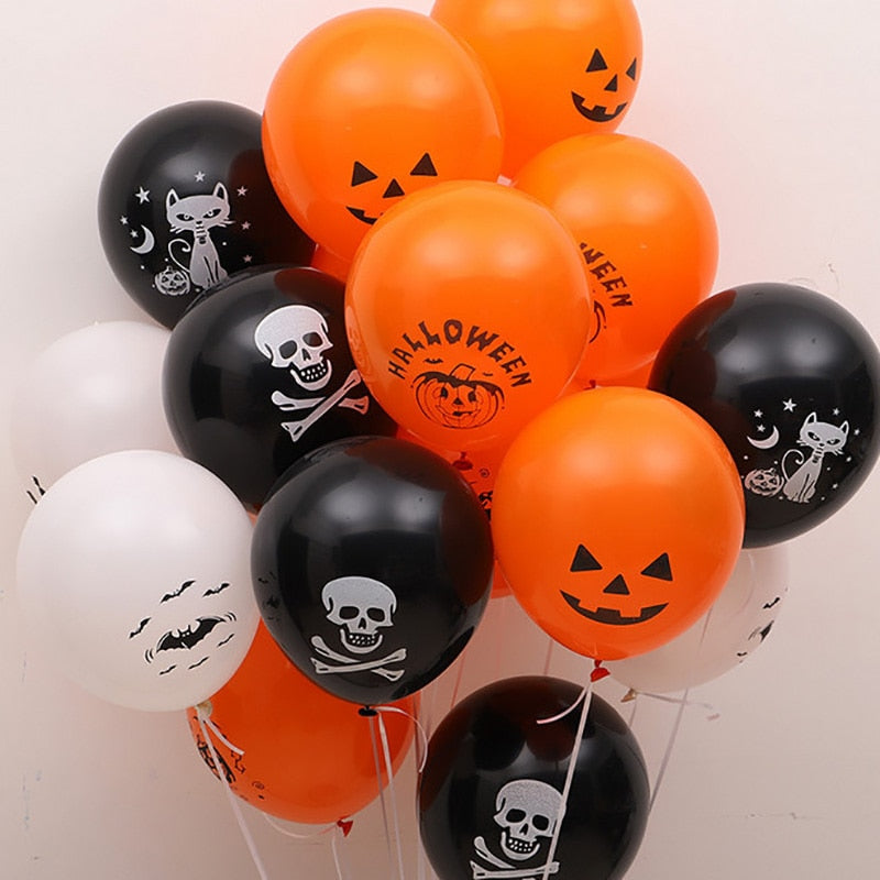 12 ks halloweenských balónků