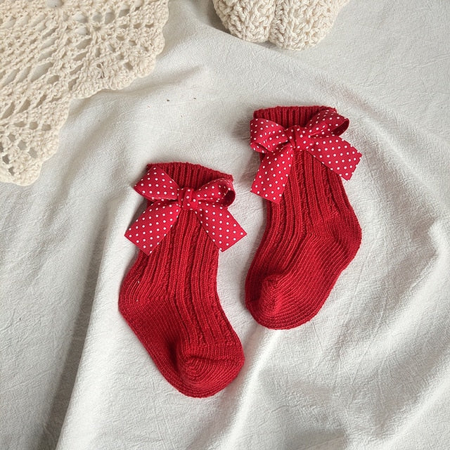 Vánoční ponožky s mašličkou (Výprodej)