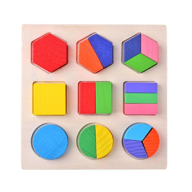 Dřevěné geometrické puzzle pro nejmenší