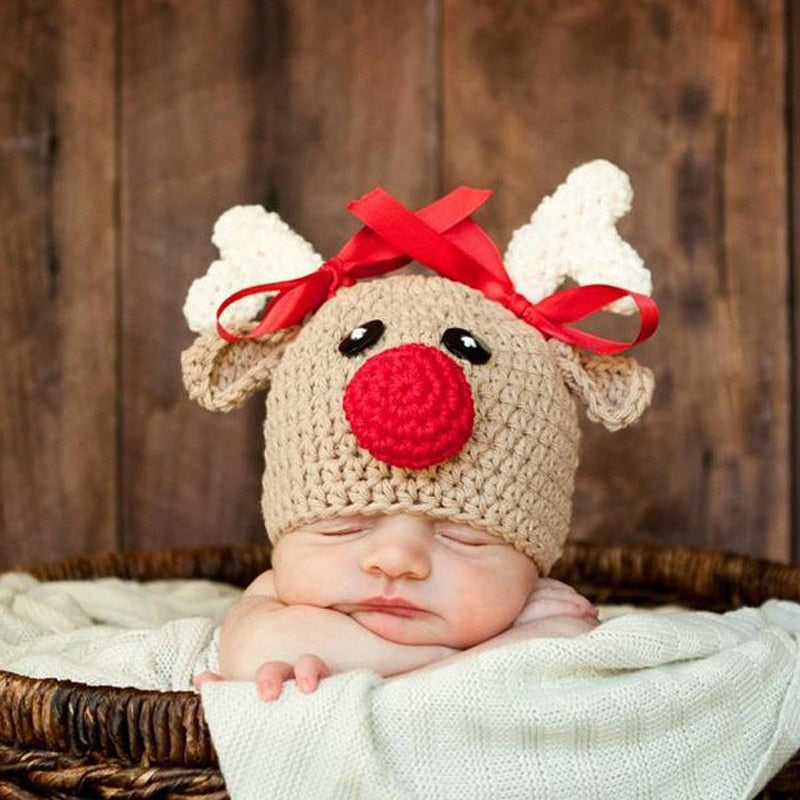 Vánoční novorozenecká čepice